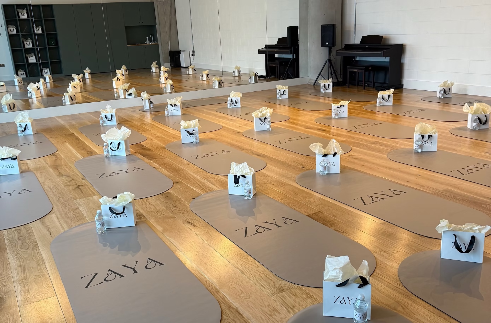 Zaya Active venue space set with mats